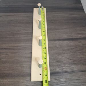 Rustic Wall Mounted Coat Rack Cream Color Wooden 4 Hook Coat Rack 18"